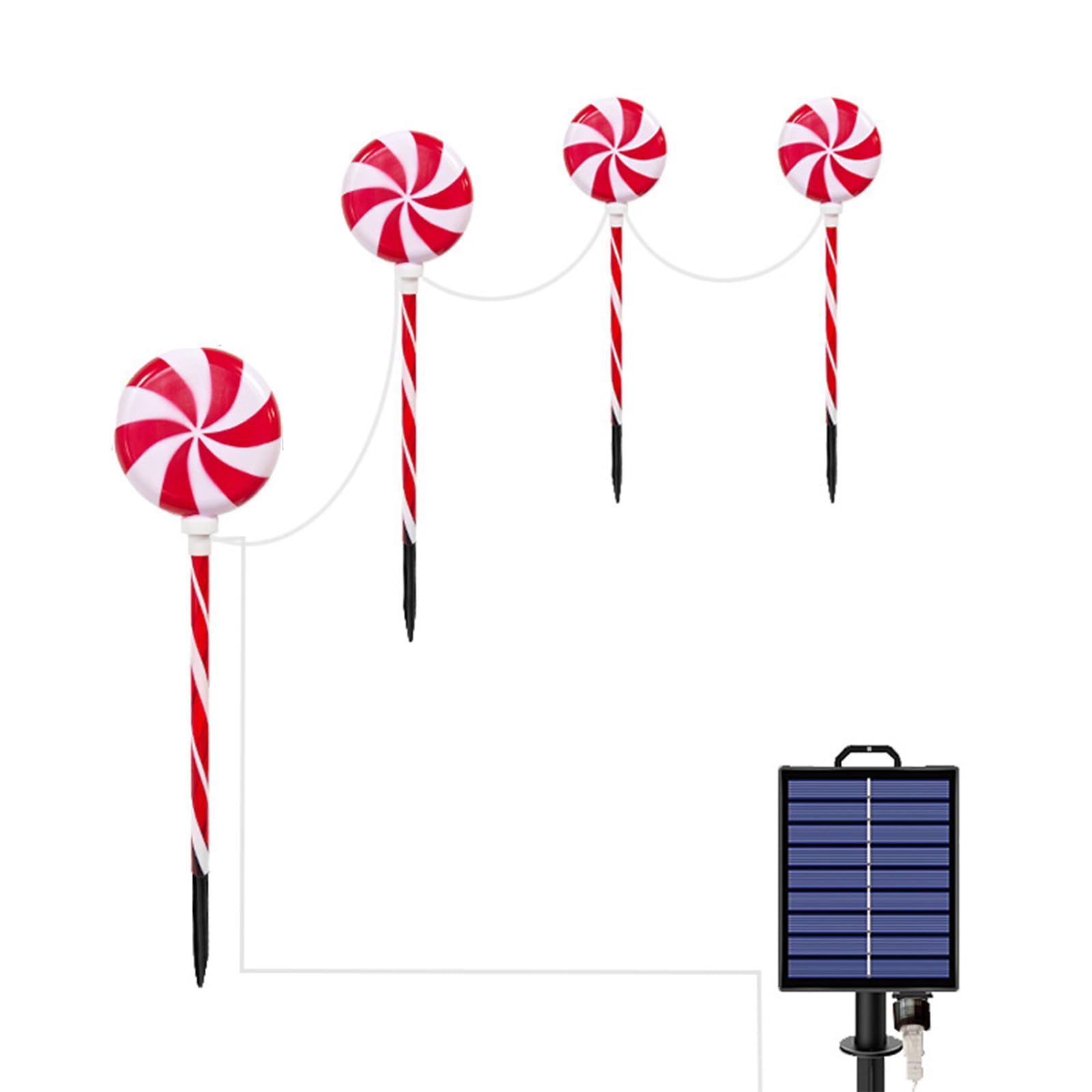Hsioluted Windmill Candy Light Automatic Windmill Party Light Solar Candy Stick Design For Outdoor Festivals, Birthdays & Safe Decor Solar Wind Mill Candy Light