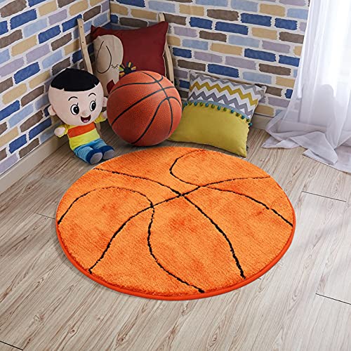JeogYong Basketball Rug, Soft and Comfy Sports Themed Round Area Rugs Bedroom Living Room Carpet Kitchen Mat Bath Rugs for Bathroom, Basketball Themed Room Decor for Kids Bedroom Men Cave - Image 6