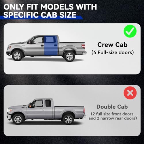 Estribos laterales de aluminio negro para camioneta Crew Cab miniatura 2