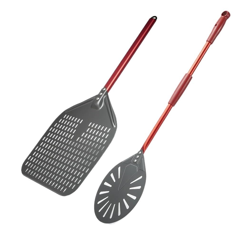 WANGSHAOWEI Pizza ​Paddle 12/13/14 Inch Pizza Peel With 9 Turning Perforated Shovel Aluminum Handle(9 inch and 12 inch)