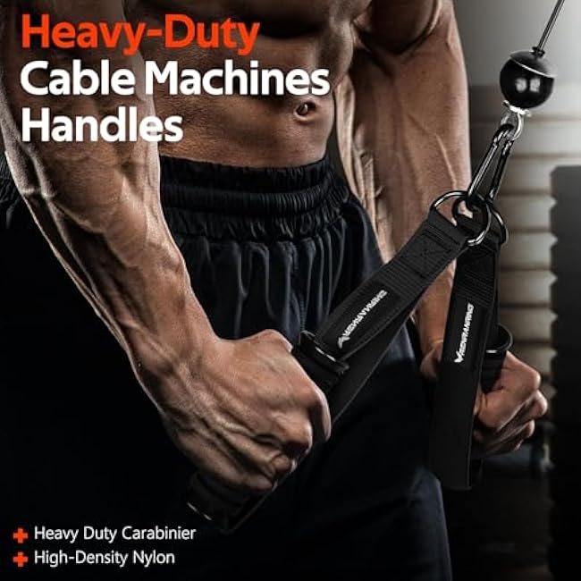 RENRANRING Gym Exercise Handles, Replacement Handle Attachments for Cable Machine Pulleys, Resistance Band and Strength Trainer, Pull Down Workout Accessories, Home Gym Add On Equipment