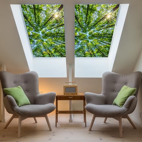 6 Pcs Fluorescent Light Covers Ceiling Lights, 60 Magnets, Forest by Kittmip - Used condition - Image 5