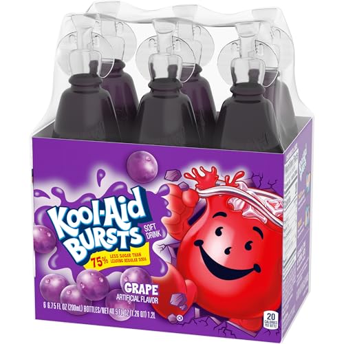 Kool-Aid Bursts Grape Artificially Flavored Soft Drink, 6 ct Pack, 6.75 fl oz Bottles