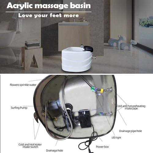 Bañera acrílica para masaje y pedicure de pies miniatura 3
