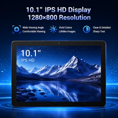 Image of Android 16 Tablet, Octa-Core Tablet, 36GB RAM 256GB ROM 1TB Expand, HD IPS Touch Screen 10 inch Tablet, 6000mAh Battery, BT5.4 WiFi 6, 5+8MP Dual Camera, Black