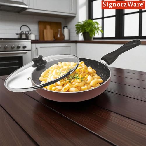 Image of Signoraware Perfecto 4 Layer Coating Non Stick FryPan 24cm | Prevent Sticking | Gas & Induction Compatible | Ideal for Sauteing Veggies, Frying Snacks or Making Gravy & Stir-Fries (1.75 LTR | Steel)