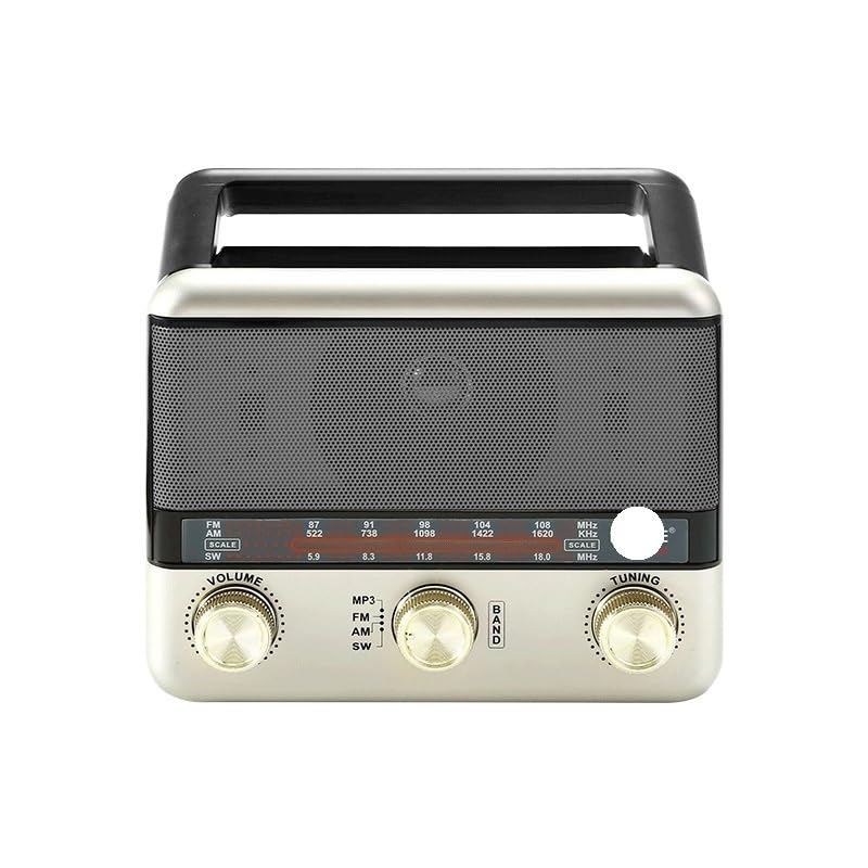 Radio portátil con receptor handheld y almohadilla lateral de audio miniatura 1