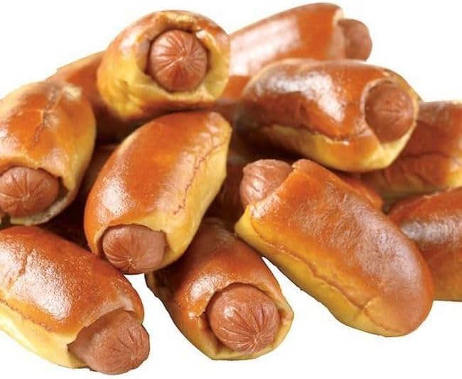 Super Mini Beef Hot Dog Soft Pretzel -- 60 per case.