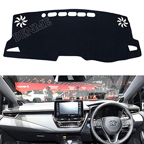 BENME Dash Cover For Toyota Corolla E210 210 2019 2020 Anti-Slip Mat Dashboard Cover Pad Anti-UV Dash Mat Protector Auto Accessories,Black/Polyester-RHD