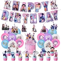 Birthday Decorations Idol Movie Hunters Happy Birthday Party Decorations Kit,for School Classroom Decor Fan Meeting Birthday Parties Etc