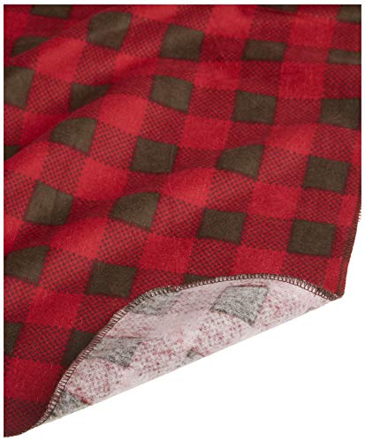 Northwoods 4 Pack Blankets-Northwoods Moose And Bear, Forest Animals, Birch Stripe And Buffalo Check Prints, 100% Cotton Flannel, Red, Brown, Tan, Grays, 30 In X 30 In Each #TOP4