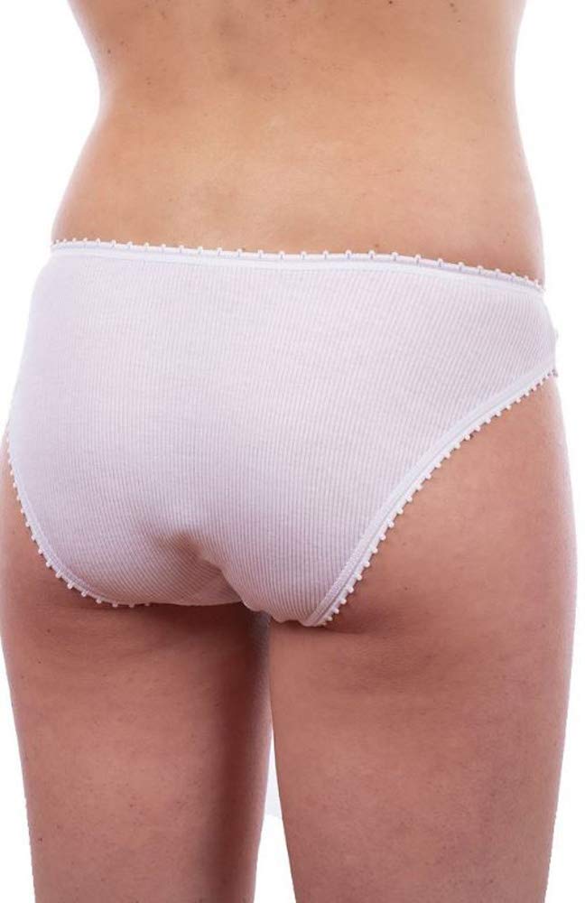 Laiole Confezione 6 Pezzi Slip Donna 100% Cotone SGAMBATO 222 (4, Bianco)