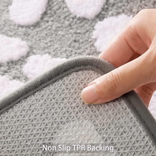QJHOMO Grey Bath Mat White Flower Rug 50 x 80 cm, Non Slip Bath Mats for Bathroom, Soft Microfiber Bathroom Mat, Machine Washable Rug Durable Bathmat, Super Absorbent Floor Mat for Shower - Cosy Home Interiors QJHOMO Grey Bath Mat White Flower Rug 50 x 80 cm, Non Slip Bath Mats for Bathroom, Soft Microfiber Bathroom Mat, Machine Washable Rug Durable Bathmat, Super Absorbent Floor Mat for Shower - Image 3