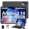 Tablet-10-Pulgadas-Android-14-con-22-GB-RAM-128-GB-ROM-Ampliable-a-1TB-Widevine-L1-Tablets-5G-Wi-Fi-GPS-8000-mAh-8-Cores-20-GHz-5MP-8MP-FHD-Tablet-con-Teclado-Raton-Funda-Gris