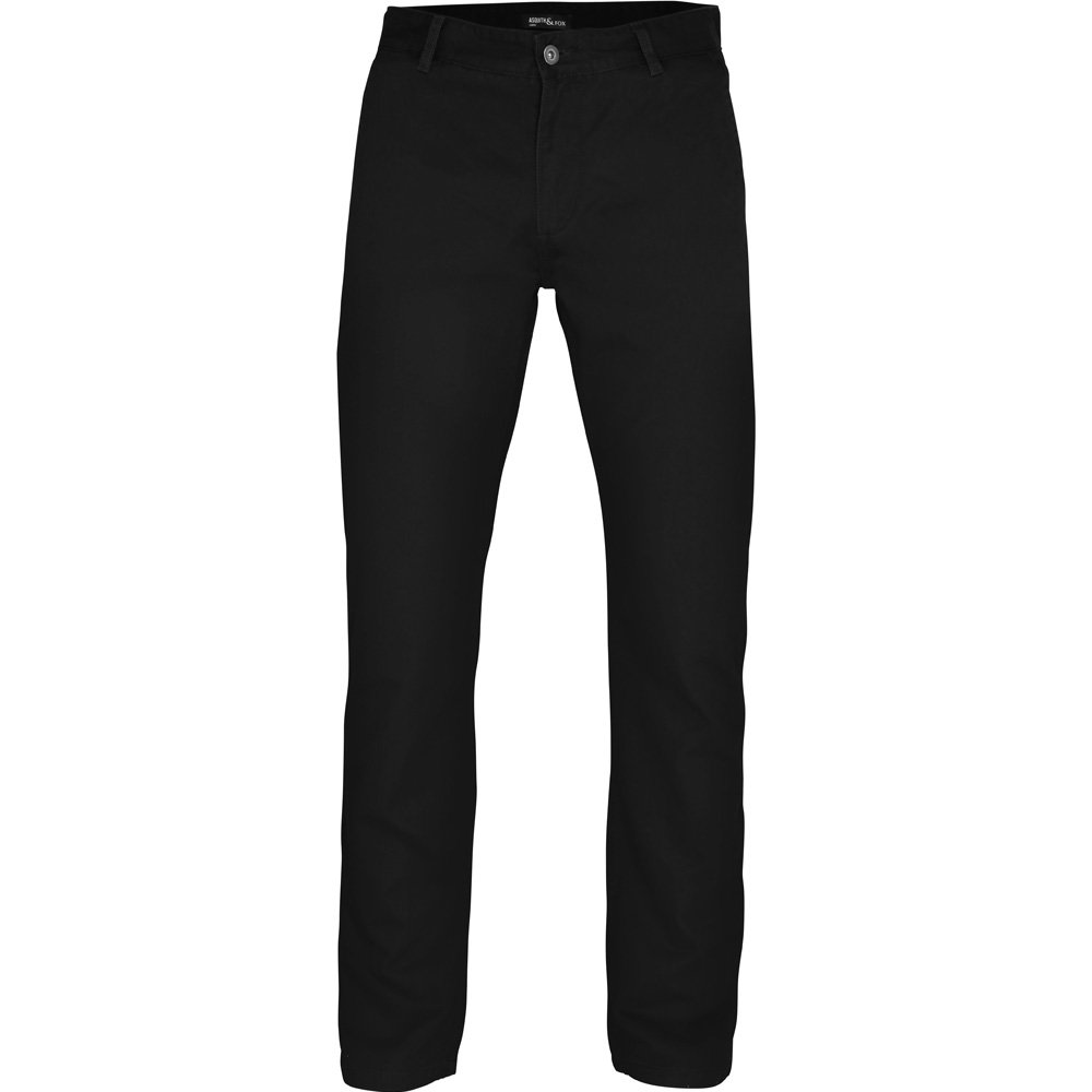 Asquith FoxChino Summer Regular Cotton Classic Trousers, Black, W38/L34 (Manufacturer Size: 38T)