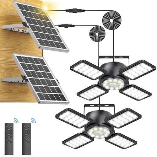 Solar Shed Light Outdoor Indoor Upgrade 1200LM 174LED 4 and