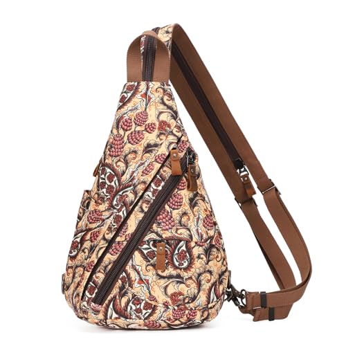 KL928 Canvas Sling Bag - Small Crossbody Backpack Shoulder Casual Daypack Rucksack for Men Women