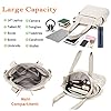 Women’s Canvas Book Tote Bag with Pockets Zipper for College Work Library Lightweight Handbag Purse - Image 6