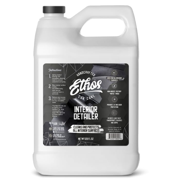 Ethos Interior Detailer Spray - Interior Car Cleaner Easily Cleans & Protects All Interior Surfaces | Non Greasy Satin Finish with UV Protection & Odor Neutralizing Agents | Coconut Scented