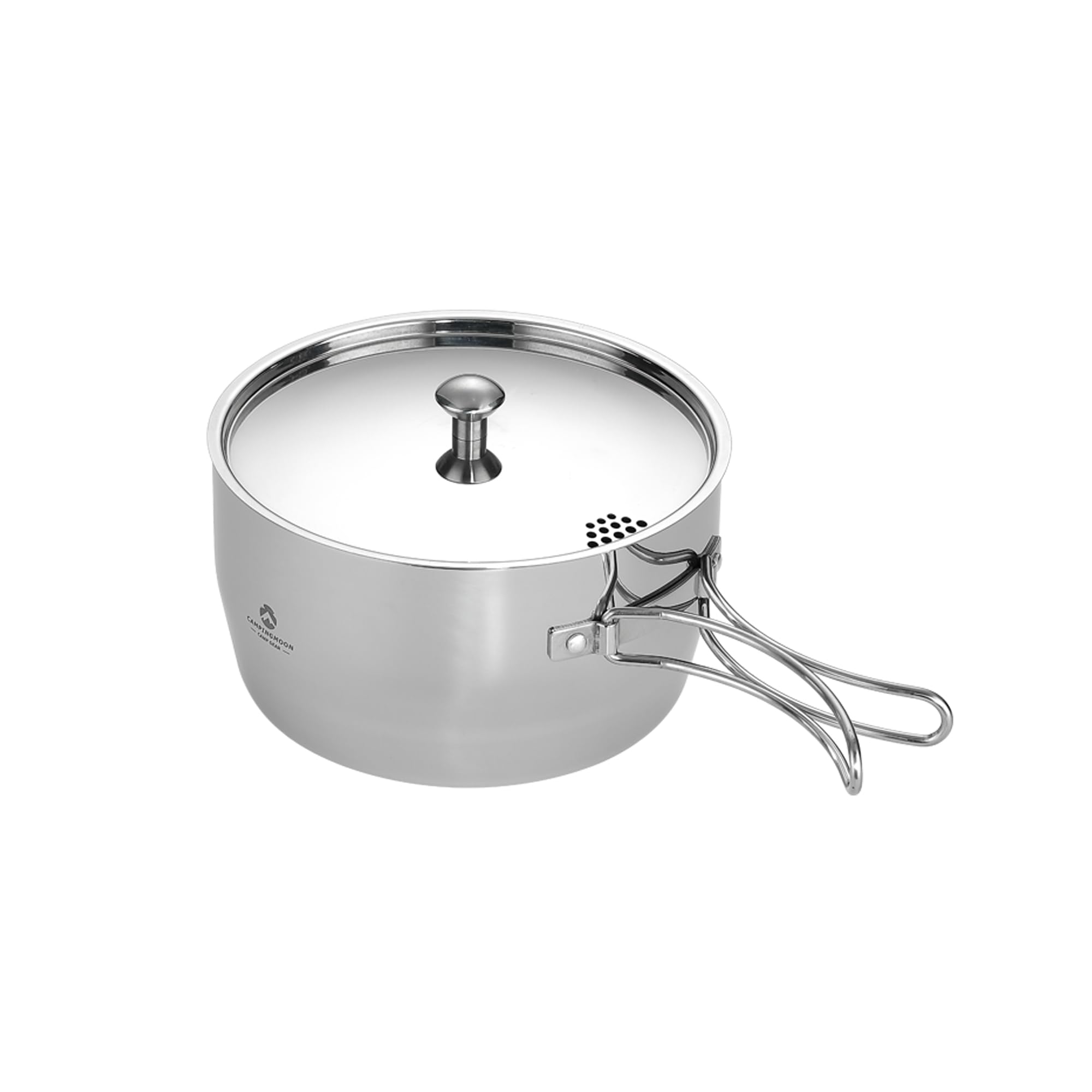 CAMPINGMOON - Cacerola portátil de acero inoxidable compatible con IH CC-18 (2,0 L)