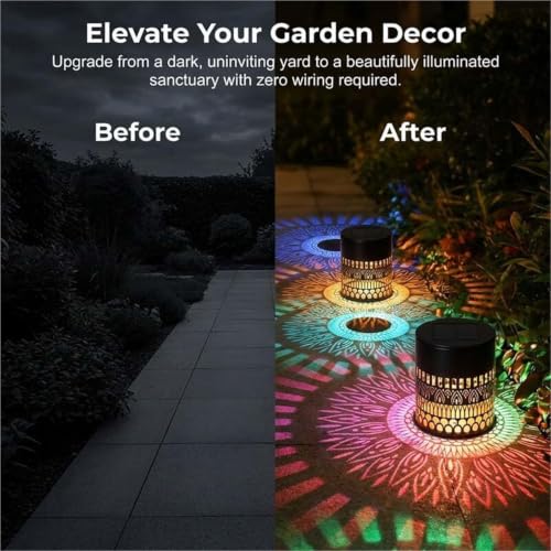Luces solares mandala para exterior impermeables con cambio de color pack de 4 3
