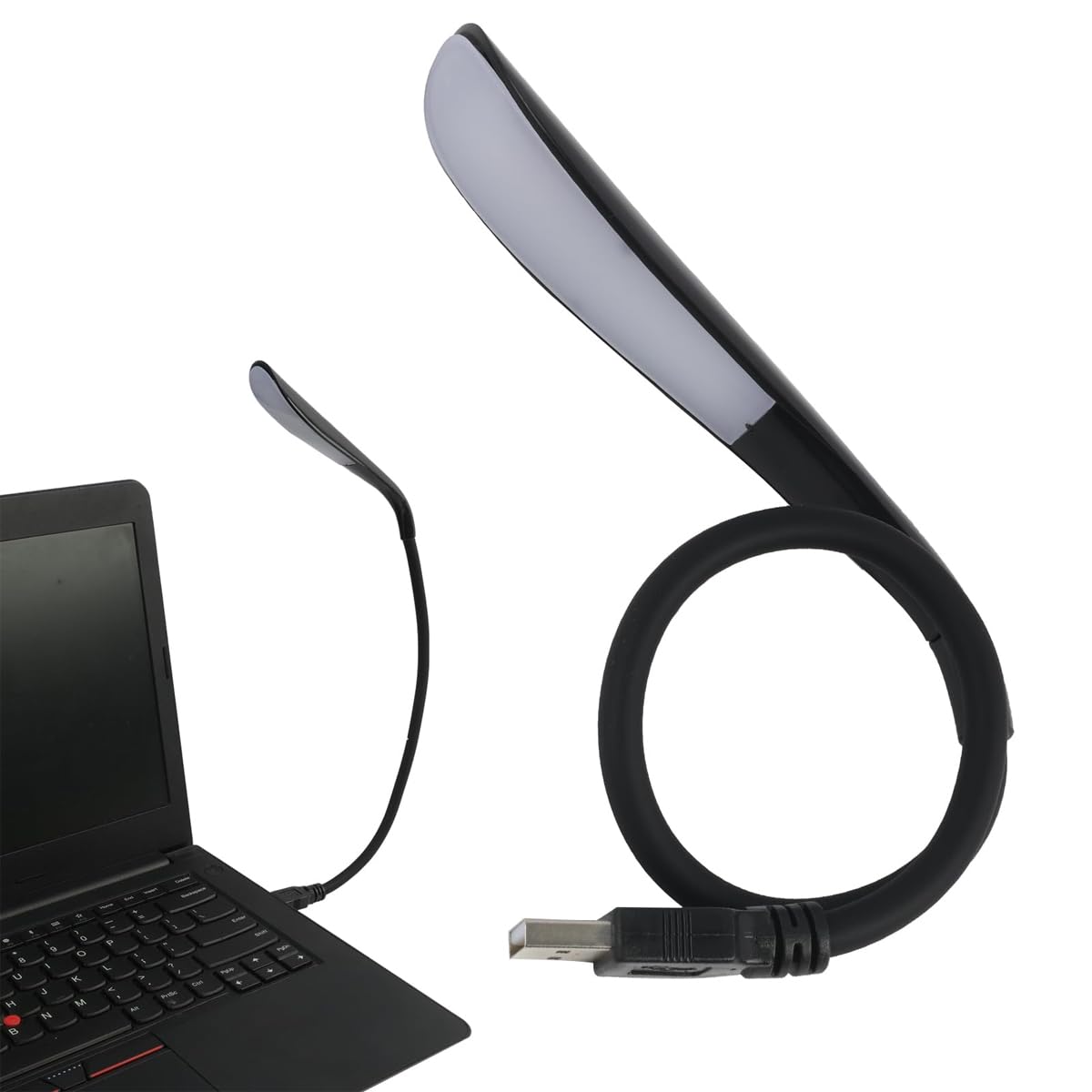 Dimmable USB Mini Reading Lamp, for Laptop, Flexible Keyboard Light for Computer, 3-Level Adjustable Brightness, USB Light, Black — view 5