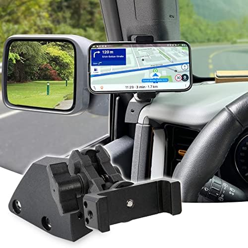 Z8 Bronco Cell Phone Mount,All-Metal Structure,360° Adjustment Phone Holder Suitable for Ford Bronco Accessories 2022 for All Smartphones(Non-Destructive Installation,Left Side)