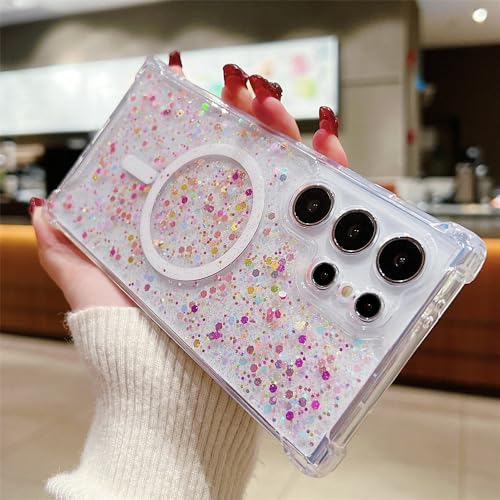 Coque Samsung S24 Ultra paillettes anti-jaunissement avec angles renforcés