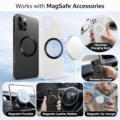 Image of Universal Metal Ring Sticker for Wireless Charging Alignment | Non-Magnetic Metal Ring (No Magnet Inside) | Ultra-Thin 0.4mm | for iPhone, Samsung & Android Phone Covers (3)