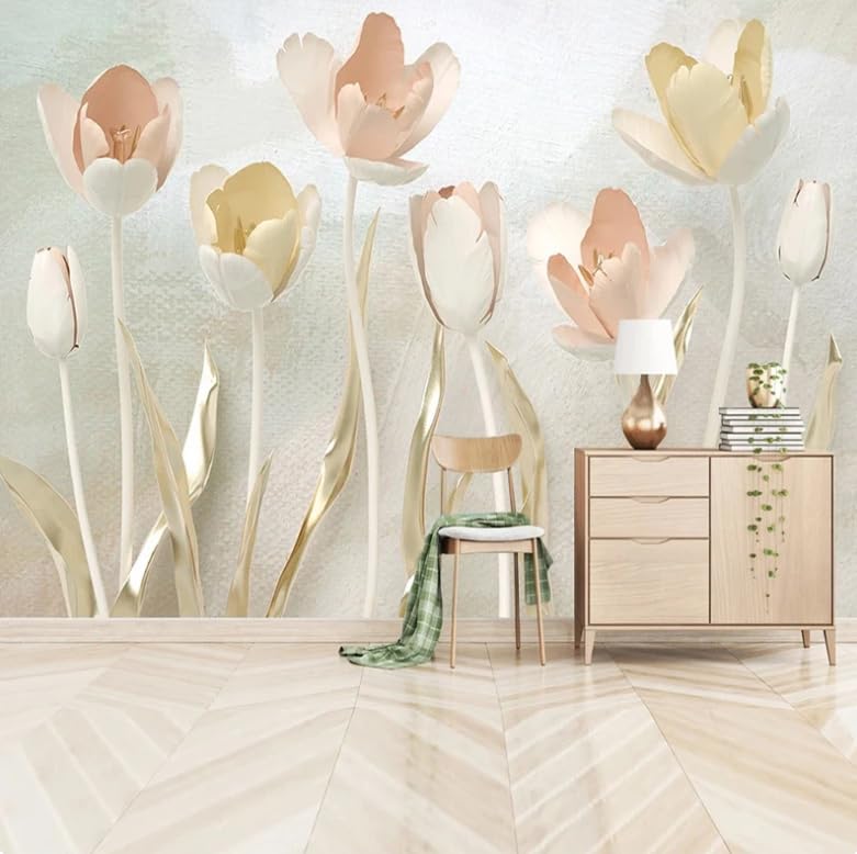Autocollant mural 3D tulipe en haute résolution au rendu premium - 3