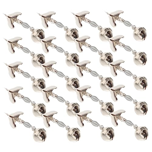 Hemoton 20Pcs Fishing Alarm Bells Portable Metal Warning Bells for Fishing Rods Loud Sound Bite Alerts for Outdoor Accessories for Sea and Lake