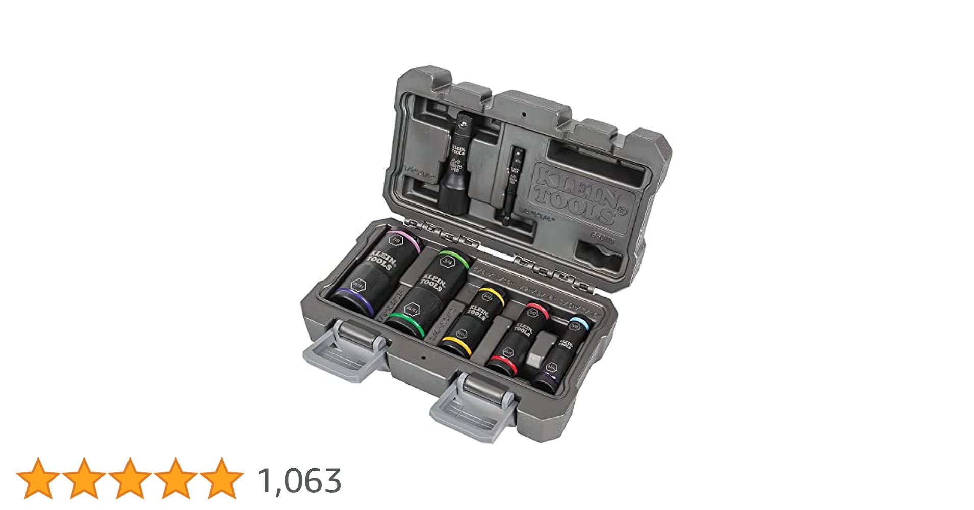 Klein Tools 66070 Impact Socket Set, Five Impact Driver Flip