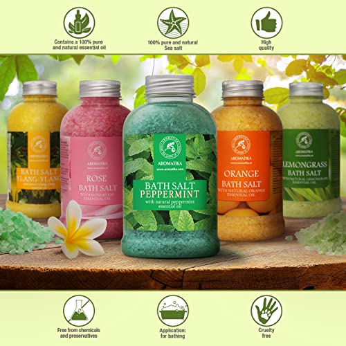 Aromatika Trust The Power Of Nature BATH SALT S With Peppermint Essential Oil For Bath Soak - Relaxing Bath - Body Care - Muscle Relaxation - Aromatherapy Bath Salts thumb #5