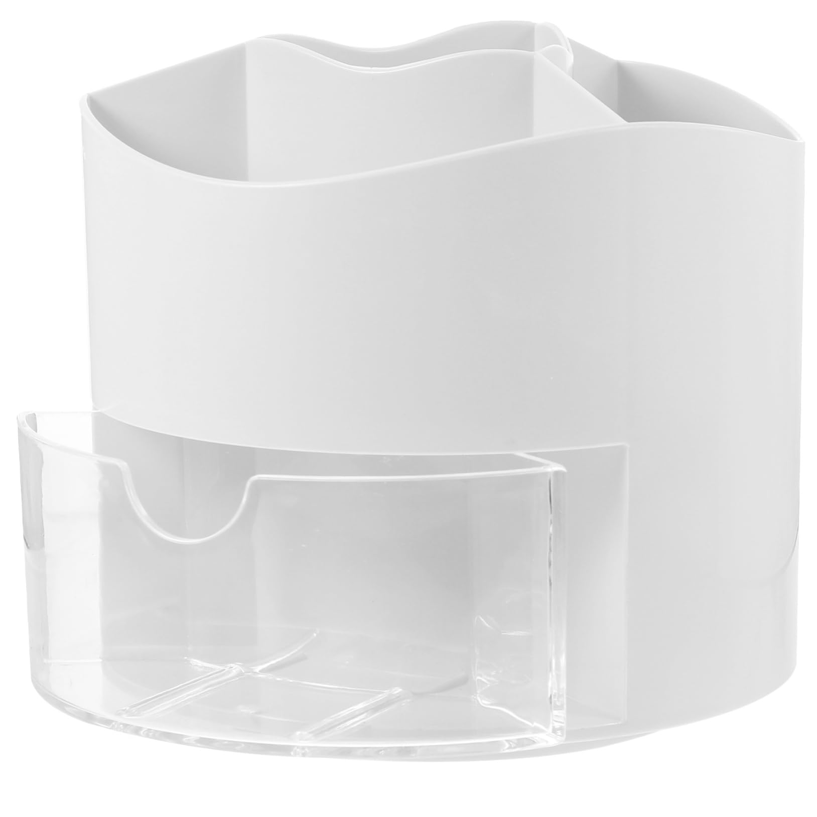Portapenne Rotante Bianco in Plastica, Organizer Scrivania