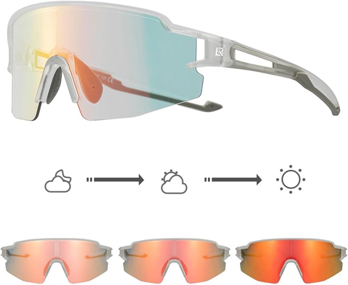 PETRELS Cycling sunglasses Cycling Glasses Photochromic Polarized Lens Bike Glasses Eyewear Sunglasses Road Bike Goggles