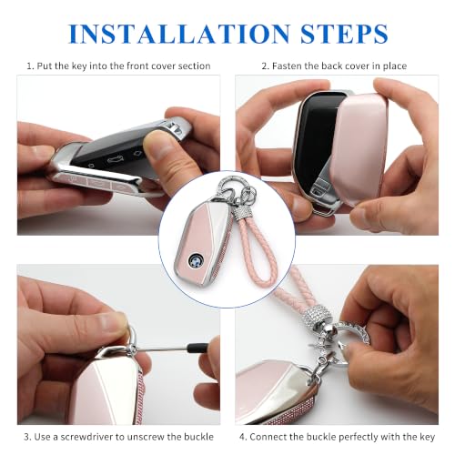 Image of Creativity For BMW X5 Key cover and Key chain accessories (Pink set)