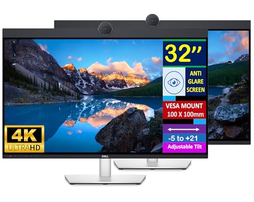 Image of Dell UltraSharp 32 inch 4K UHD IPS Video Conferencing Monitor w /5ms Response Time, Built-in Speakers, Anti Glare, VESA Mount (100mm), DisplayPort, HDMI, Black /Silver (U3223QZ) 2 Pack