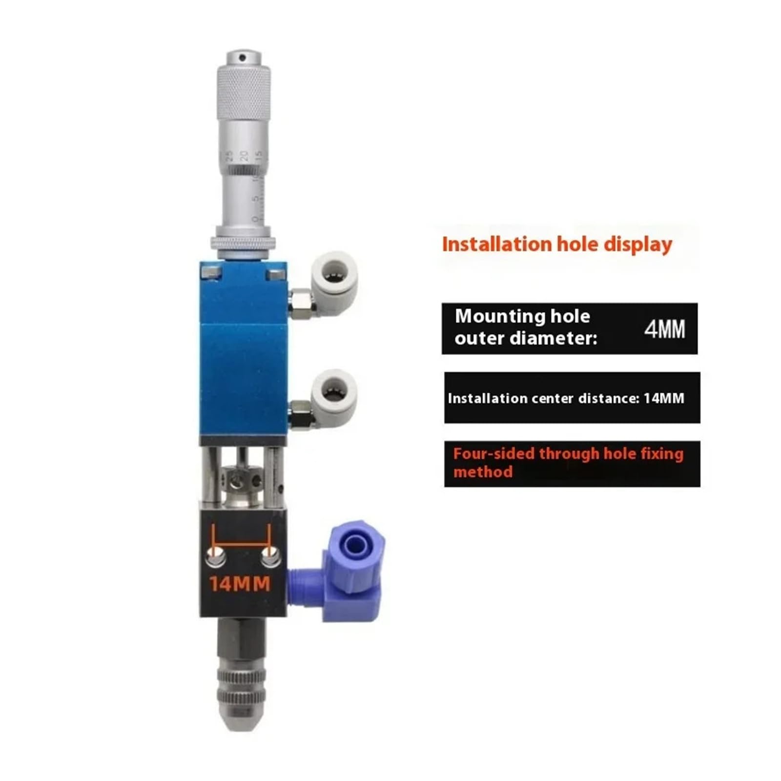 Válvula dispensadora de dedal de precisión neumática de QLH-21A, válvula dispensadora de pegamento UV, válvula de silicona de alta viscosidad antigoteo de 0,01 ml(21A)