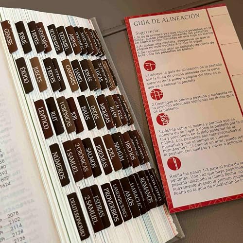 Spanish Laminated Bible Tabs, pestañas para biblia en español, Reposition Large Print Stickers,...