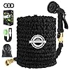Expandable Garden Hose 100ft with Upgraded 4-Layer Latex Core Inner Pipe, 10-Function Nozzle, Sturdy 3/4 Fittings, Flexible Lightweight Water Hose for Patio, Lawn, Garden Watering Outdoor