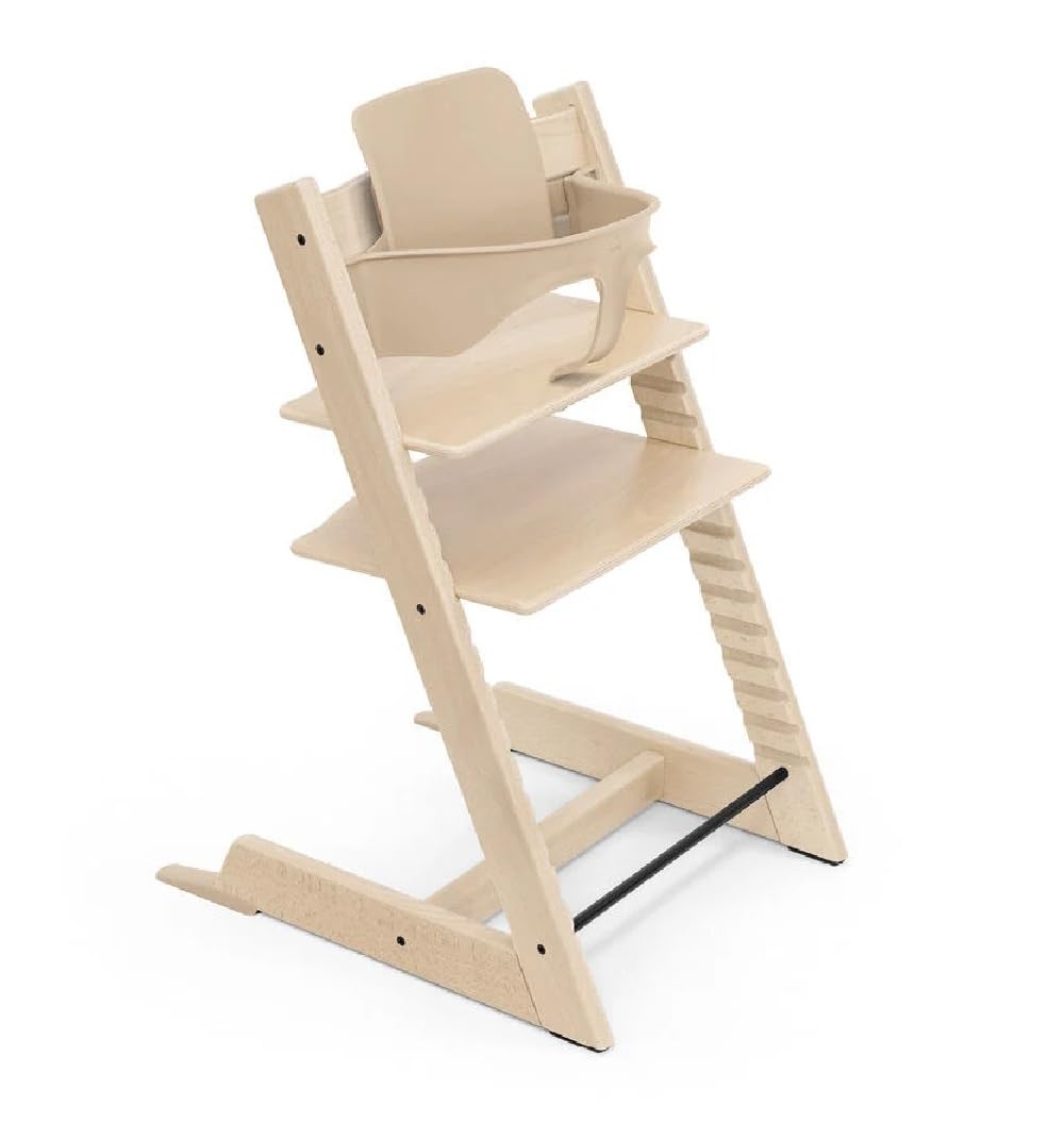 Stokke, Trapp, seggiolone Tripp Trapp, naturale, include seggiolone + set 2 per bambini da 6 a 36 mesi, regolabile, ergonomico e facile da pulire