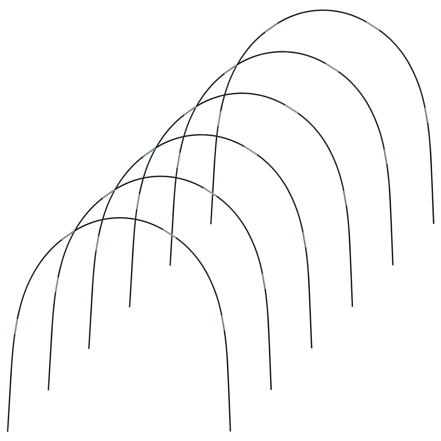 Woodside Greenhouse Hoops Kit – 30 Fibreglass Poles with Joints & Clips – Build Garden Domes to Protect Plants & Crops – DIY Tunnel Frame for Raised Beds & Allotments – 43cm Poles
