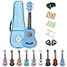 Soprano Ukulele Beginner Pack, 21 Inch Basswood kids Ukuleles Starter Kit with Gig Bag Digital Tuner Spare Strings and Picks. (blue)
