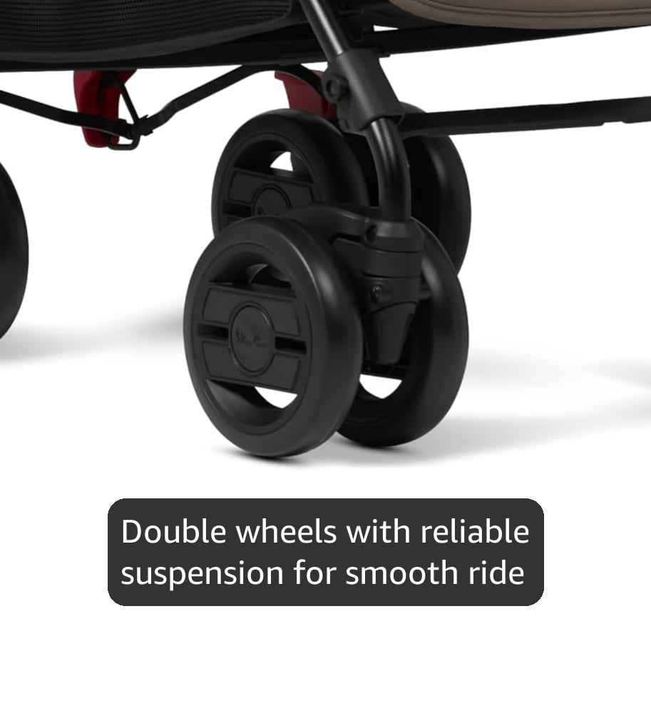 Silver Cross - Pop 2 Pushchair - Foldable Travel Stroller - Buggy - Adjustable/Lie Flat Seat - Newborn to 4 Years - Cobble