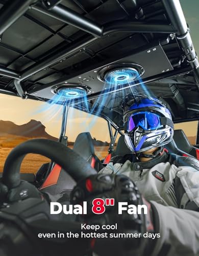 Image of KEMIMOTO Dual 8 inch UTV Fan Compatible with RZR 2024+, Ranger Defender