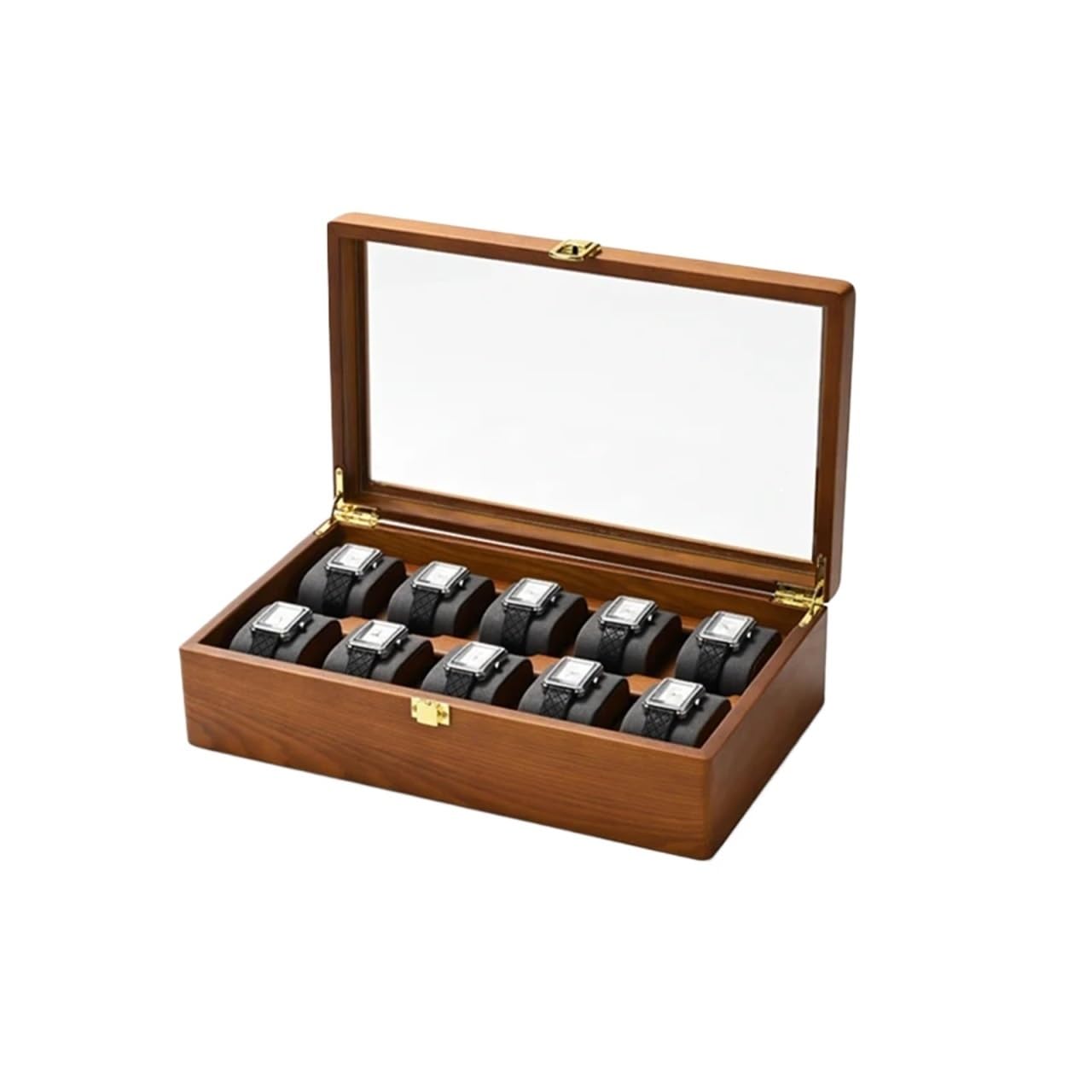 Caja para Relojes de Madera Maciz Caja de reloj 10 rejillas organizadora joyas madera