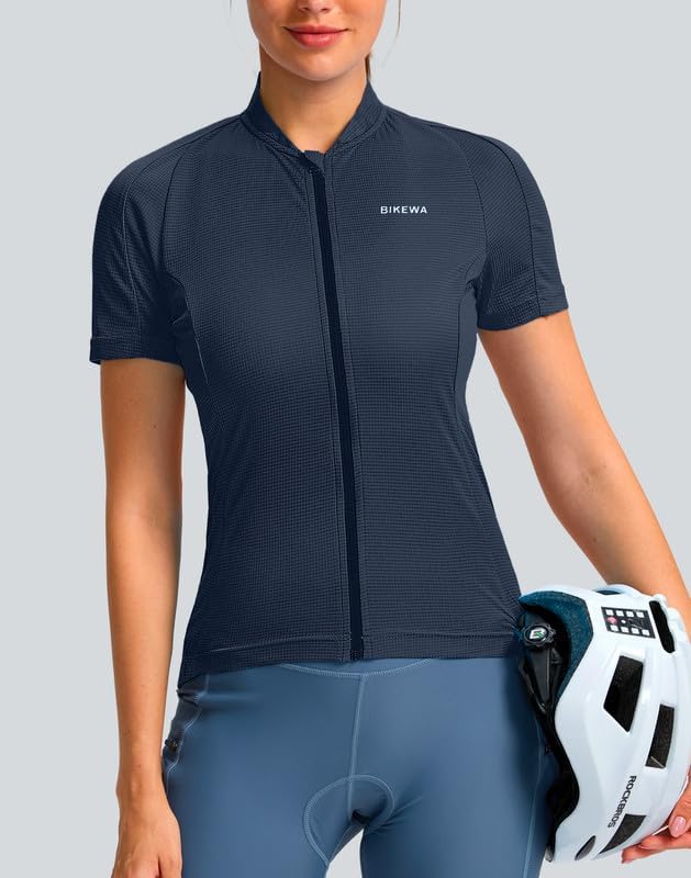 Women's Cycling Jersey Short Sleeve Bike Shirts Full Zipper Bicycle Biking Tops with Pockets Road Mountain Riding - Image 2