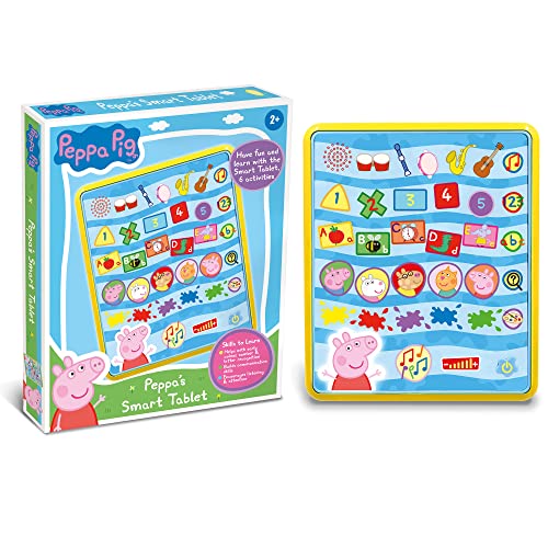 Peppa Pig PP04 Peppa's Smart Tablet Toy For Kids - Interactive Learning & Child Development, Colours, Numbers and Letter Recognition, Communication Skills, - Features 6 Fun Activities, 2+ Years