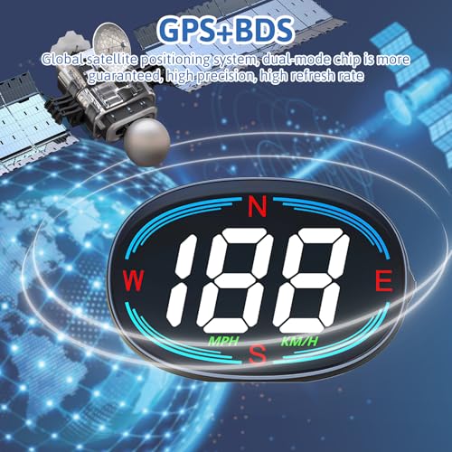 image for Yenblow Car GPS Digital Speedometer, Adjustable MPH/KMH Speed Meter Ga