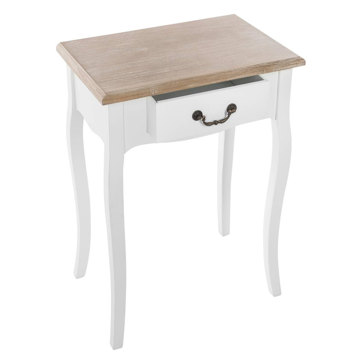 ATM23-114516A AC-Deco - Mesita de Noche (47 cm), Color Blanco, Madera, 47 x l. 30 x 65 cm
